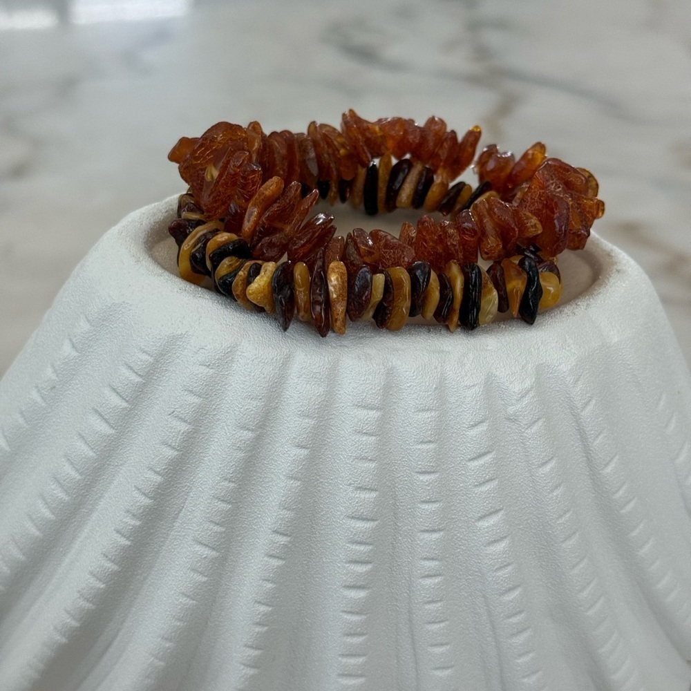 Baltic amber chip bead bracelet set of two - Picture 2 of 15
